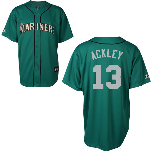 Dustin Ackley #13 mlb Jersey-Seattle Mariners Women's Authentic Alternate Blue Cool Base Baseball Jersey